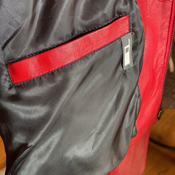 Studio works red genuine leather jacket - Picture 3 of 3